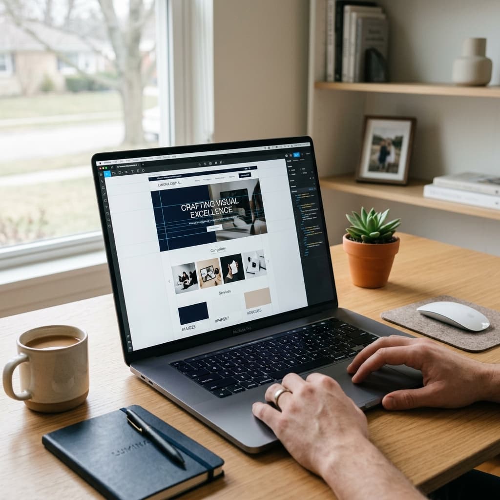 Professional website design workspace
